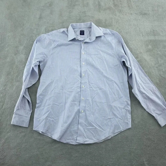 Brooks Brothers Shirt Long Sleeve Button Down Mens 17 Blue 1468 - Picture 1 of 7